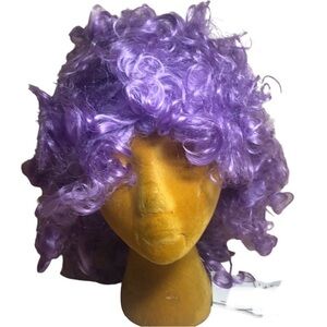 Lavender wet look Wig Halloween